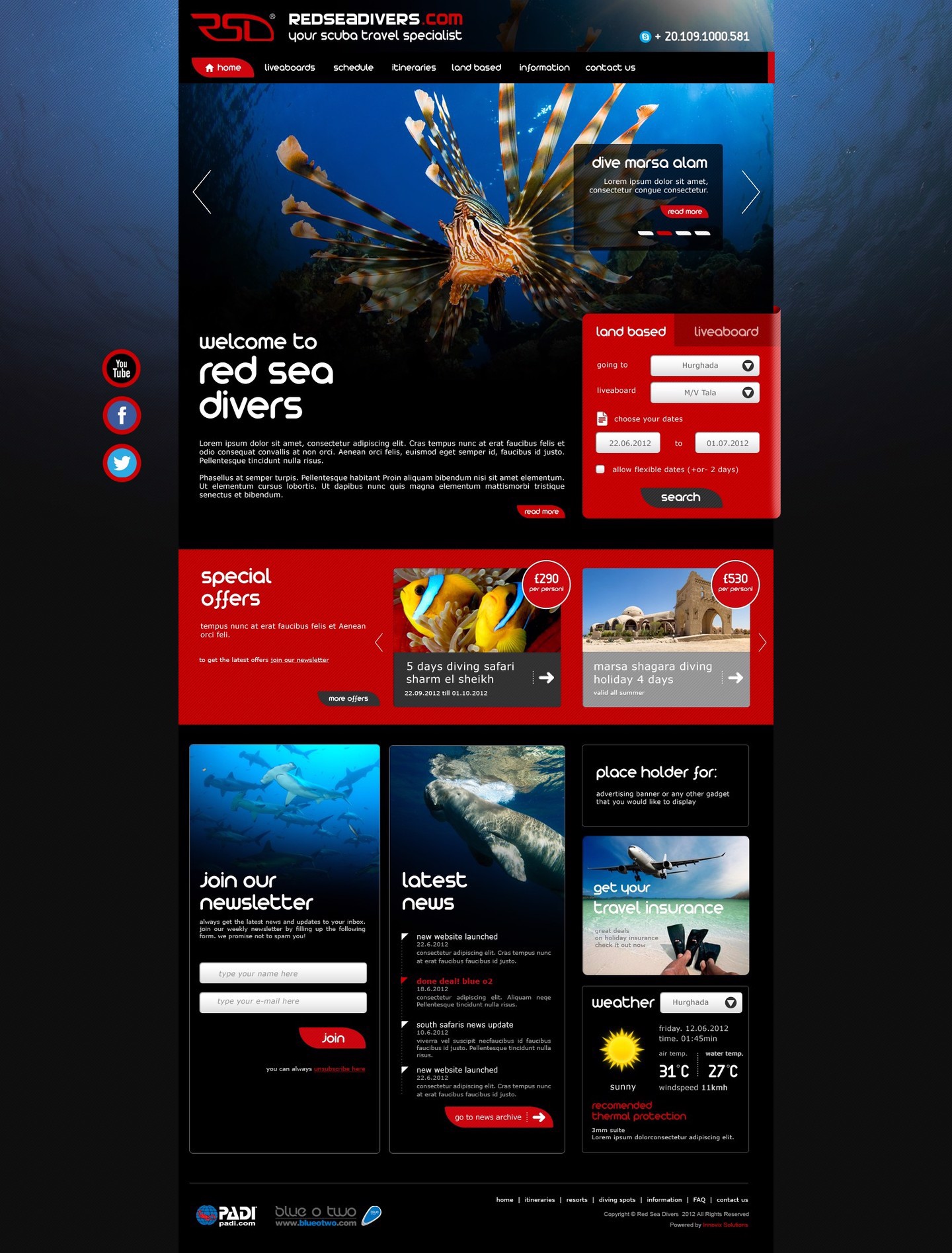 Red Sea Divers Website 